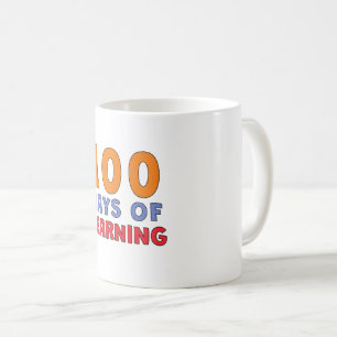 Café 100 dias de aprendizado de caneca - celebrando um 