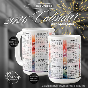 Café 2026 Personalizado 15 oz. Caneca Cerâmica de Calen