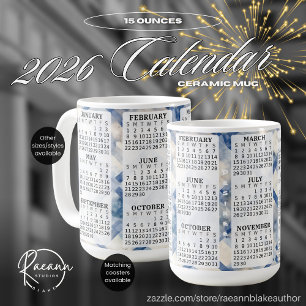 Café 2026 Personalizado 15 oz. Caneca Cerâmica de Calen