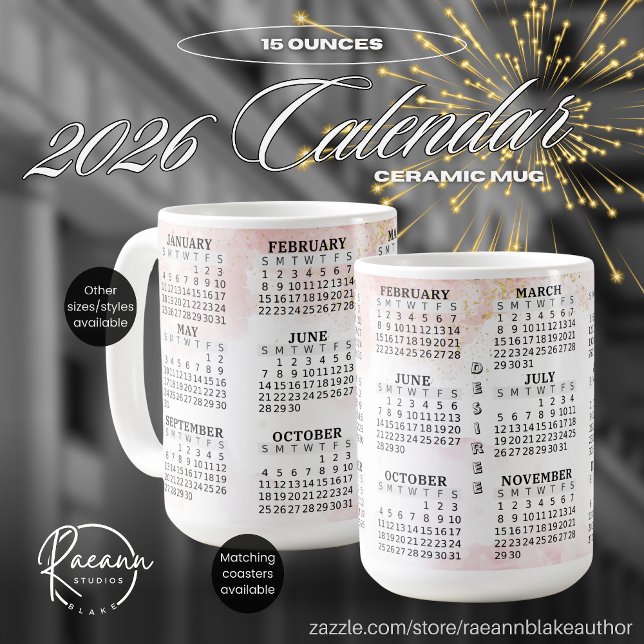 Café 2026 Personalizado 15 oz. Caneca Cerâmica de Calen (Criador carregado)