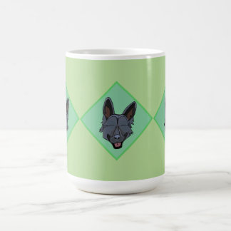 Café 3 Caneca de diamante verde German shepherd preta