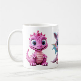 Café 3 Caneca de Dragão Rosa-Cor-de-Corte para Crianças