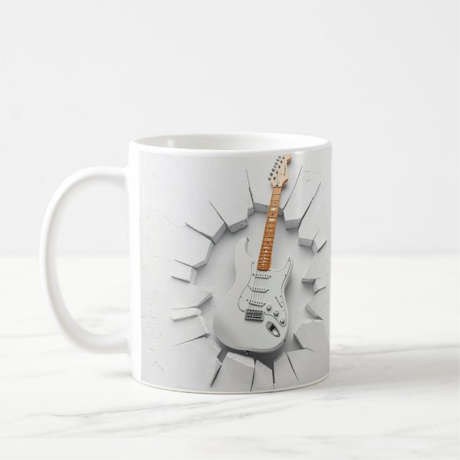 Café 3d embrulho de caneca elétrica de violão, design d (Esquerda)