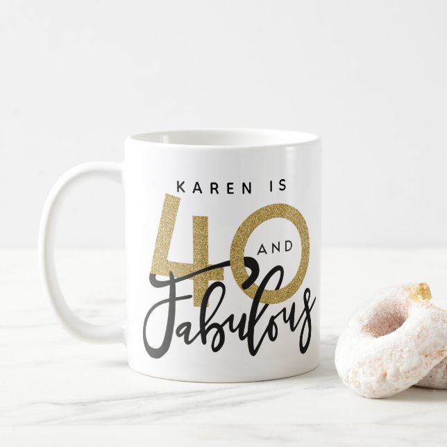 Café 40 e caneca fabulosa de aniversário (Com Donut)