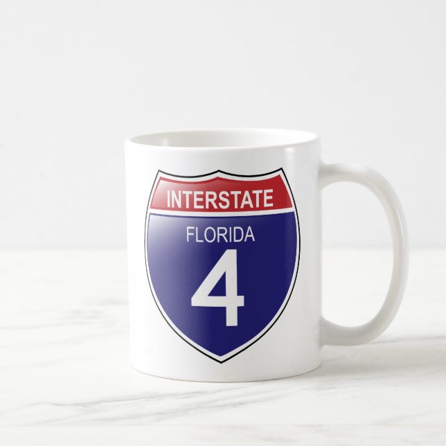 Café 4 de um estado a outro em Florida com a caneca do (Direita)