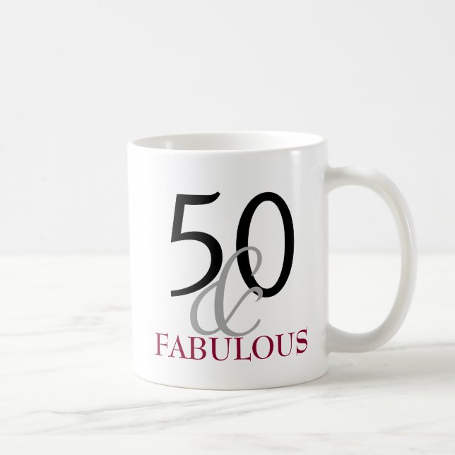 Café 50 e 50th caneca fabulosa do presente de (Direita)