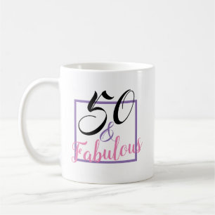 Café 50 e caneca do presente de aniversário do preto