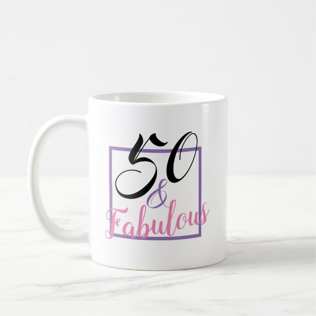 Café 50 e caneca do presente de aniversário do preto (Esquerda)