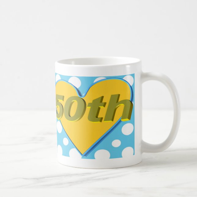 Café 50th Caneca do aniversário de casamento (Direita)