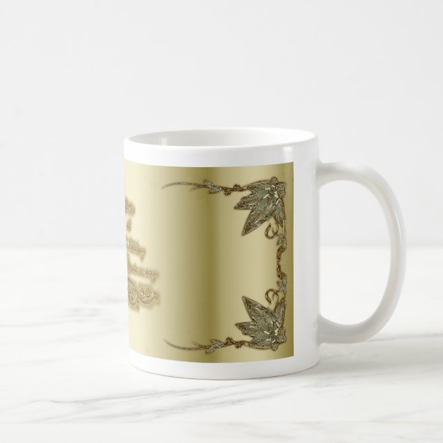Café 50th Caneca do aniversário de casamento (Direita)