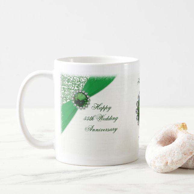Café 55th Caneca do aniversário de casamento (Com Donut)