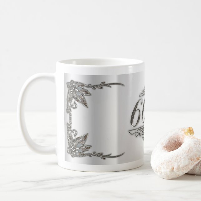 Café 60th Caneca do aniversário de casamento (Com Donut)