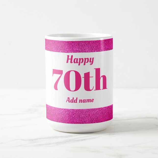 Café 70 de presente de caneca de aniversário personaliz (Centro)
