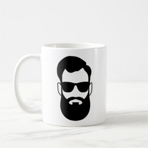 Café A barba do homem e a caneca dos óculos de sol