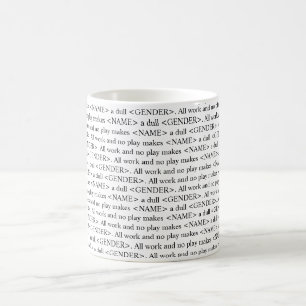 Café A caneca customizável de brilho do texto do livro