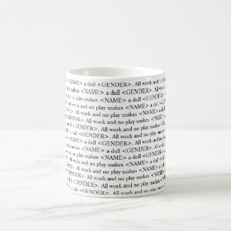 Café A caneca customizável de brilho do texto do livro