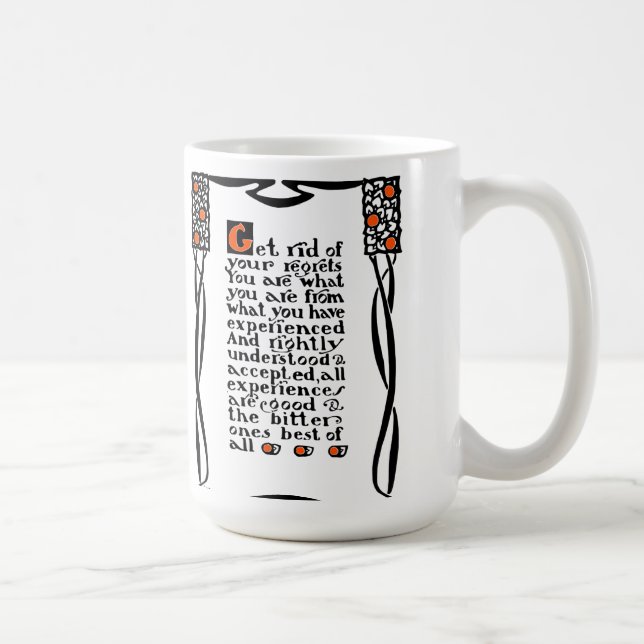 Café A caneca da divisa de Roycroft, "obtem livrada de (Direita)