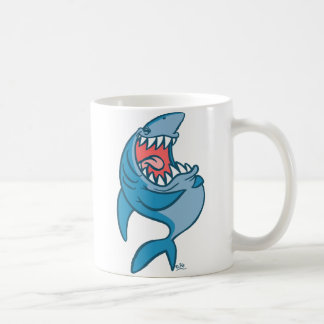 Café A caneca de animação do tubarão que ri