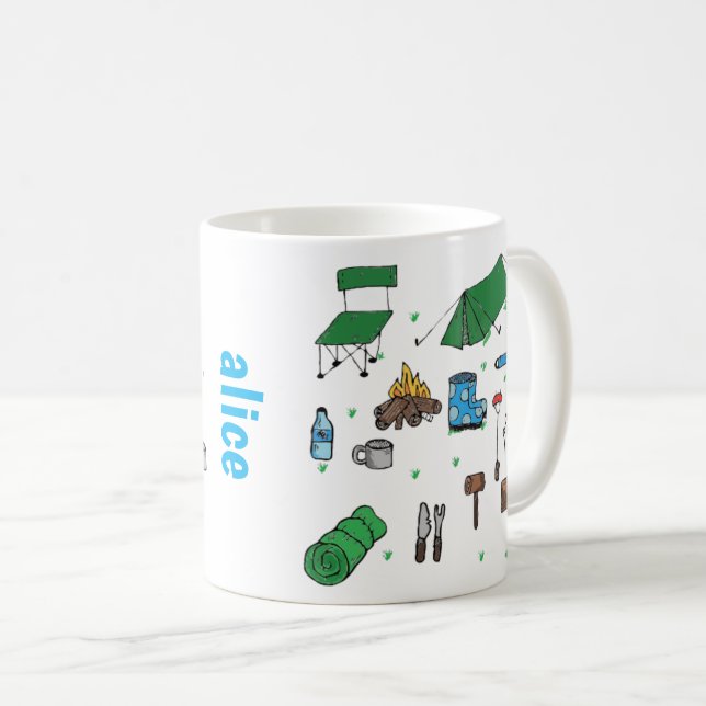 Café A Caneca de Camping Personalizada para Todos os Av (Frente Esquerda)