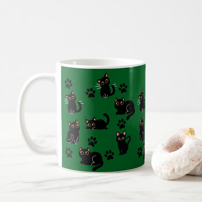Café A Caneca de Gato Preto Mais Fofa Presente para Ama (Com Donut)