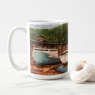 Café A Caneca de Obra de Arte Original da Aldeia de Pes