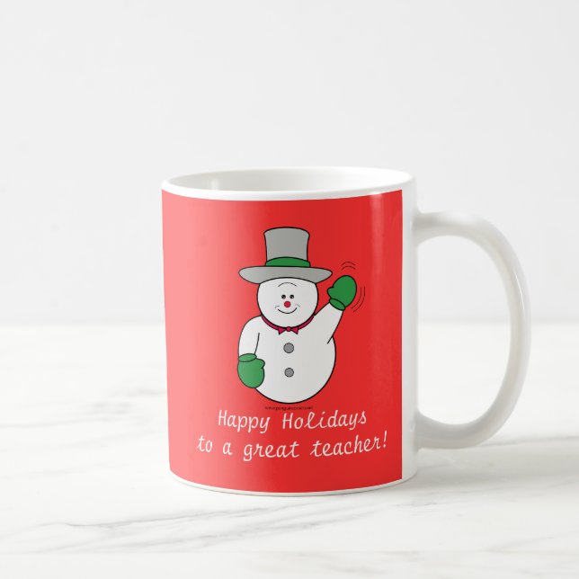 Café A caneca do professor vermelho do boneco de neve (Direita)