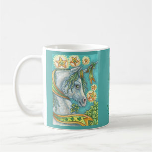 CAFÉ A CANECA IRLANDESA DO UNICÓRNIO DO DIA DE ST