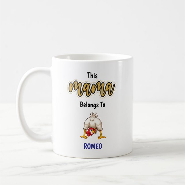 Café A Caneca Mamãe Frango Clucker de 2 Filhos (Esquerda)