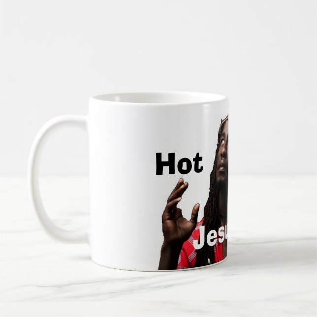 Café A caneca preta quente de Jesus (Esquerda)