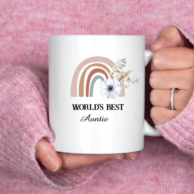 Café A melhor caneca da titia do mundo do arco-íris de  (Criador carregado)