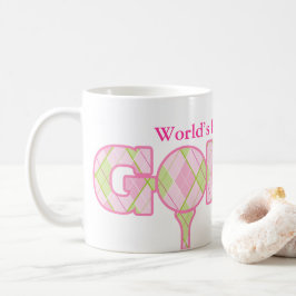 Café A melhor caneca rosa de golfe Nan e Golfer do mund