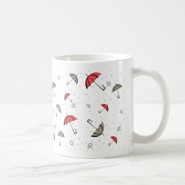 Café A pequena caneca de guarda-chuva vermelha (Direita)