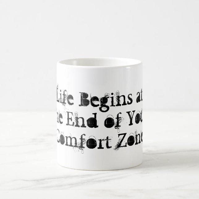 Café A vida começa na extremidade de sua caneca da zona (Centro)