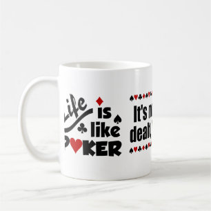 Café A vida como a caneca de pôquer