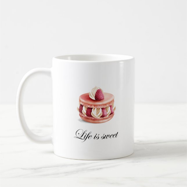 Café A vida é caneca doce de Macaron (Esquerda)