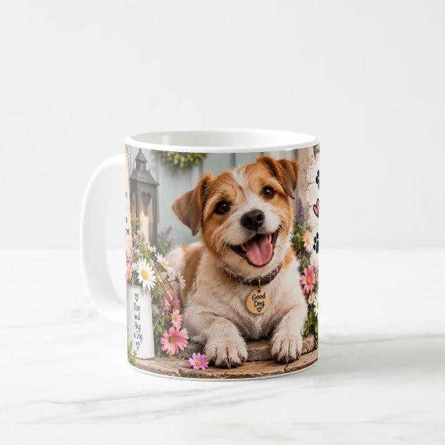 Café A Vida é Melhor Com uma Caneca de Cachorro (Frente Esquerda)