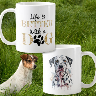 Café A Vida é Melhor Com uma Caneca de Dalmata