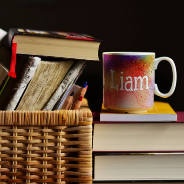 Café Abstrato, cor d'água, padrão de cor d'água, caneca (Criador carregado)