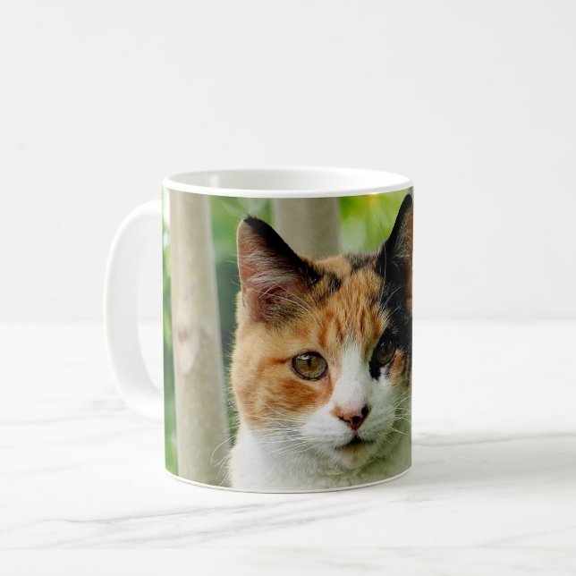 Café Adicione a foto do seu gato de estimação à caneca  (Frente Esquerda)