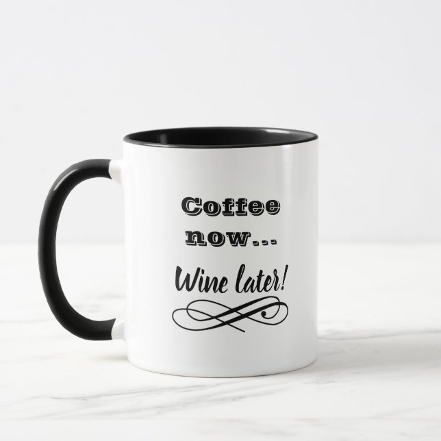 Café agora, caneca mais atrasada do vinho (Esquerda)