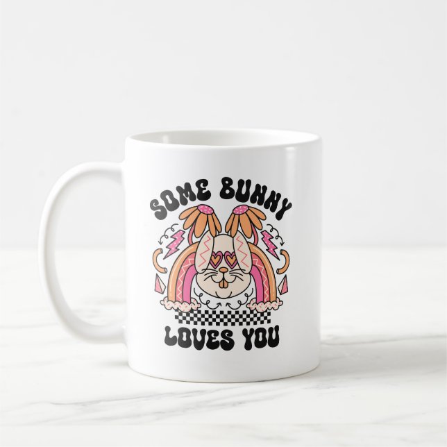 Café Algum Coelhinho Ama Você – Caneca de Coelho Fofo p (Esquerda)