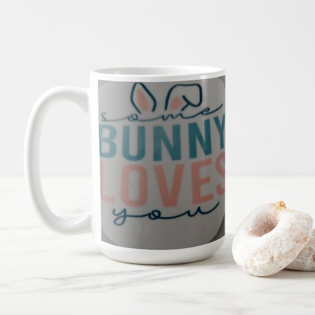 Café alguma lebre te ama caneca de Páscoa (Com Donut)