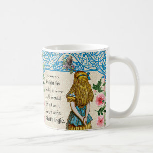 Café Alice na caneca das citações de Alice do vintage