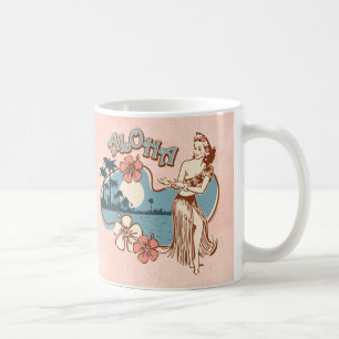 Café Aloha caneca da menina de Hula