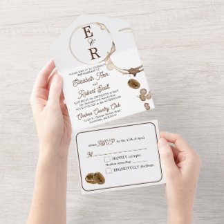 Café Amadurece tudo em um convite de casamento