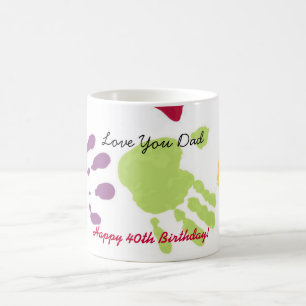Café Ame-o pai, aniversário de 40 anos feliz! Caneca d