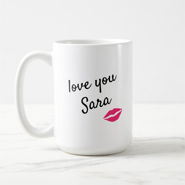 Café Amo-te, abraços personalizados e caneca de beijos (Esquerda)