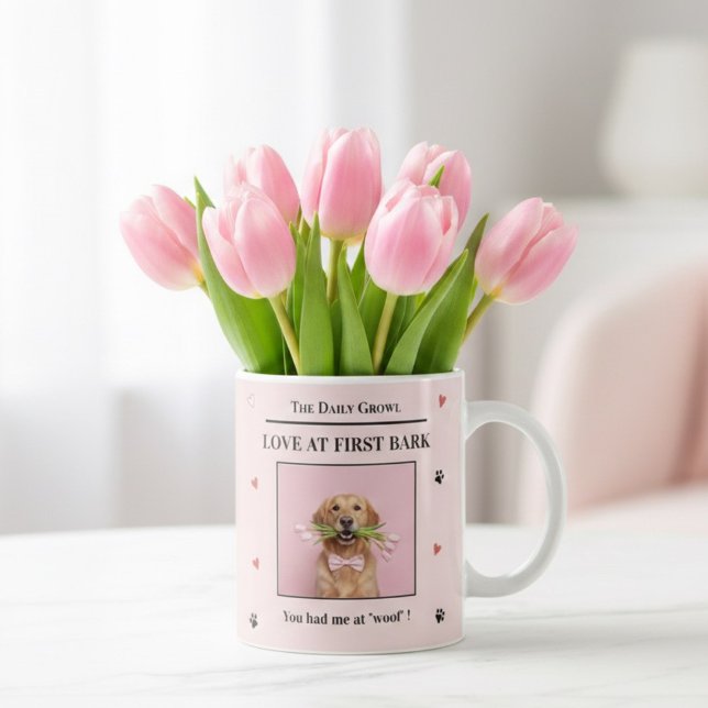 Café Amor à Primeira Latida Caneca Personalizada de Cac (Criador carregado)
