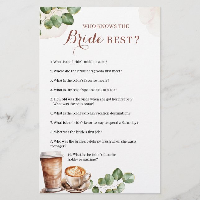 Café Amor é Criança Quem Conhece Melhor A Noiva (Frente)