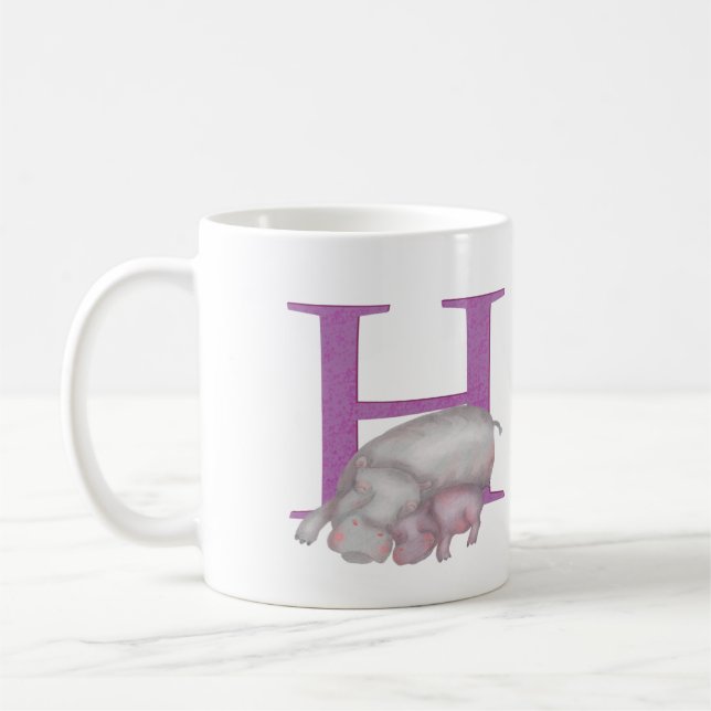 Café Animal ABC H é para caneca de hipopótamo (Esquerda)